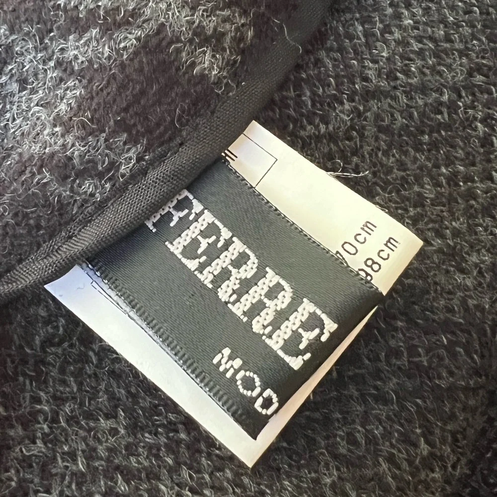 Ferre de Como Gray Black Houndstooth Print Skirt Approx Medium